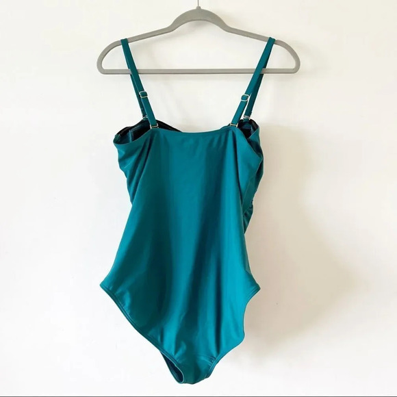 Wow Ease Swimsuit Emerald Green Size 14 Snap One Piece Accessibility SPF 50 Swim - Picture 2 of 12